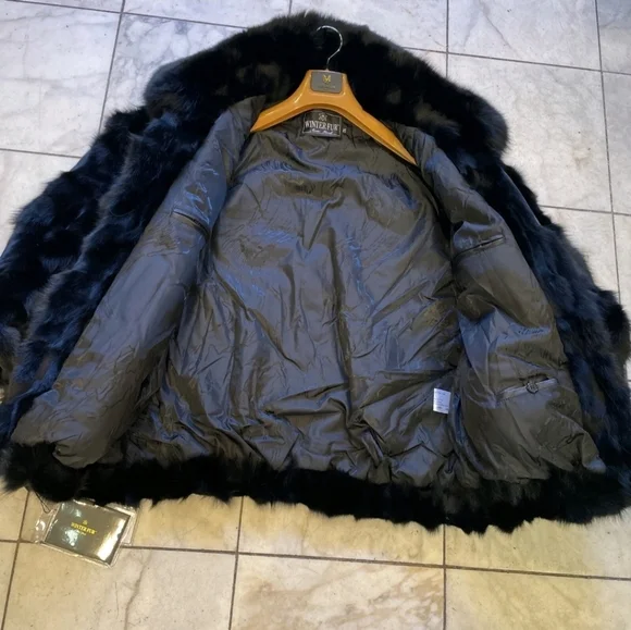 Luxurious Black Genuine FOX Fur Jacket Brand New Womens 2X - Picture 3 of 8